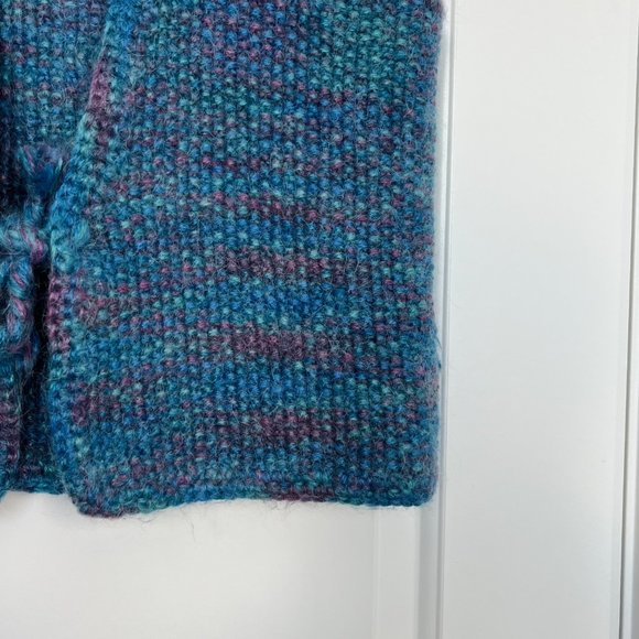 Hand Crafted Blue and Purple Women's Sweater Vest - Picture 2 of 3